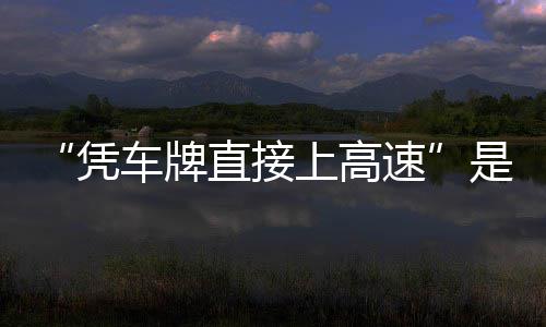 息解凭直接准确上高速是不的信读车牌